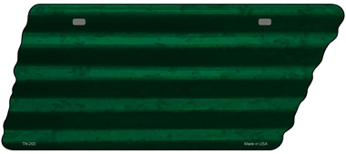 TN-203 5.5 x 12 in. Solid Novelty Corrugated Effect Metal Tennessee License Plate Tag, Green