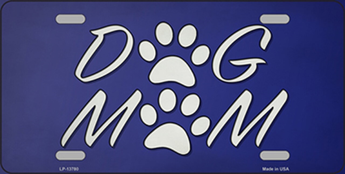 Picture of Smart Blonde LP-13780 6 x 12 in. Dog Mom Novelty Metal License Plate Tag