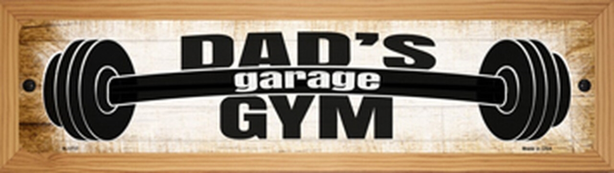 SMART BLONDE Dads Gym Novelty Wood Mounted Small Metal Street Sign WB-K-1717