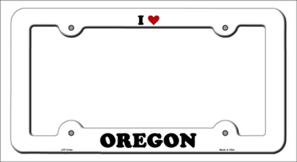 LPF-314 6 x 12 in. Love Oregon Novelty Metal License Plate Frame