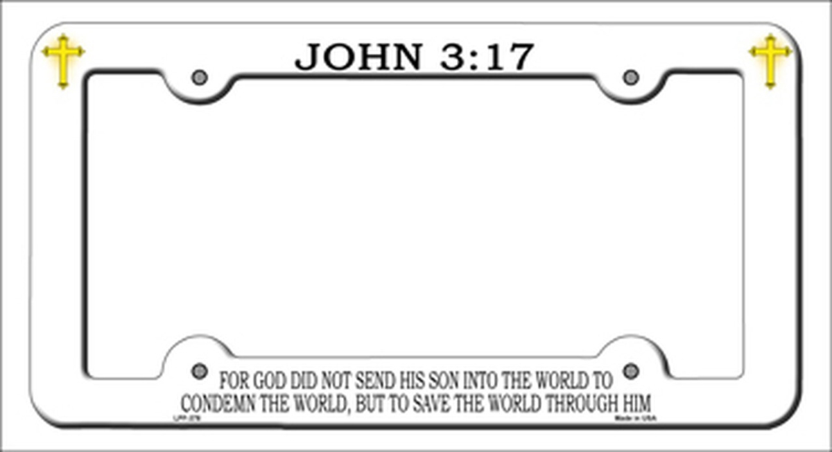 LPF-378 6 x 12 in. John 3 17 Novelty Metal License Plate Frame