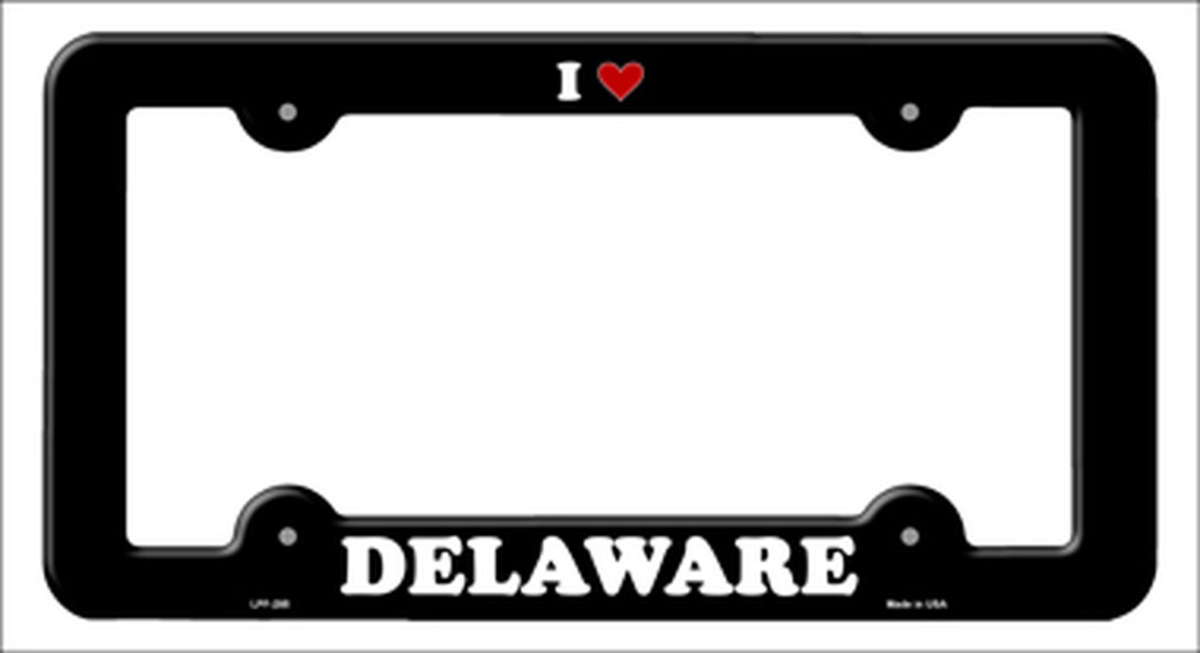 LPF-285 6 x 12 in. Love Delaware Novelty Metal License Plate Frame