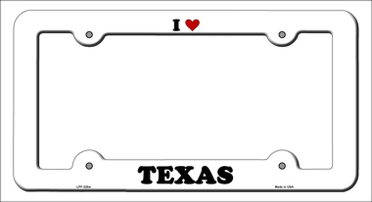 LPF-320 6 x 12 in. Love Texas Novelty Metal License Plate Frame