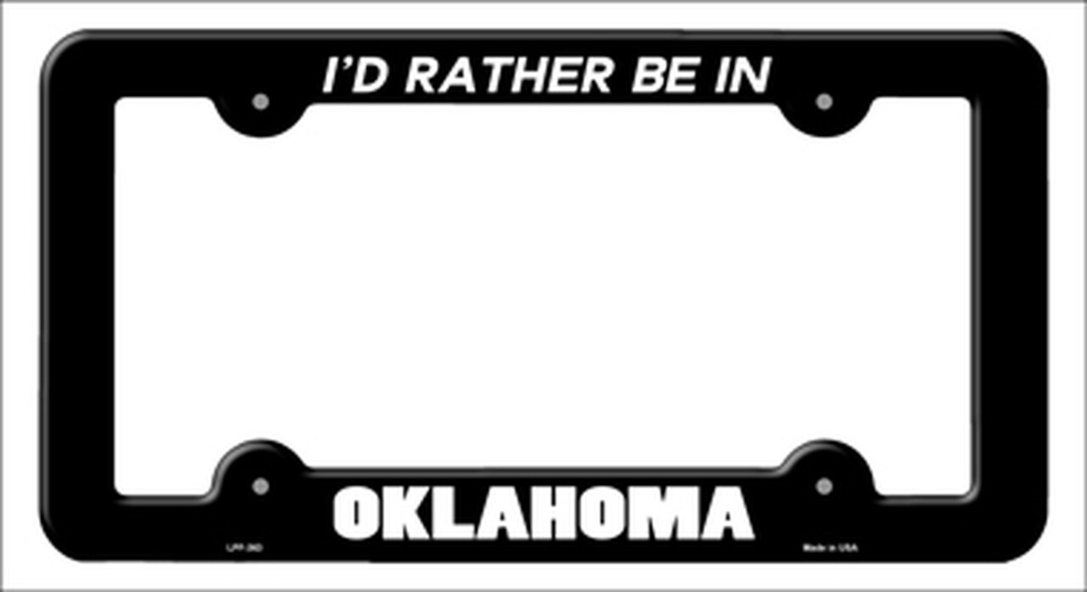 LPF-363 6 x 12 in. Be In Oklahoma Novelty Metal License Plate Frame