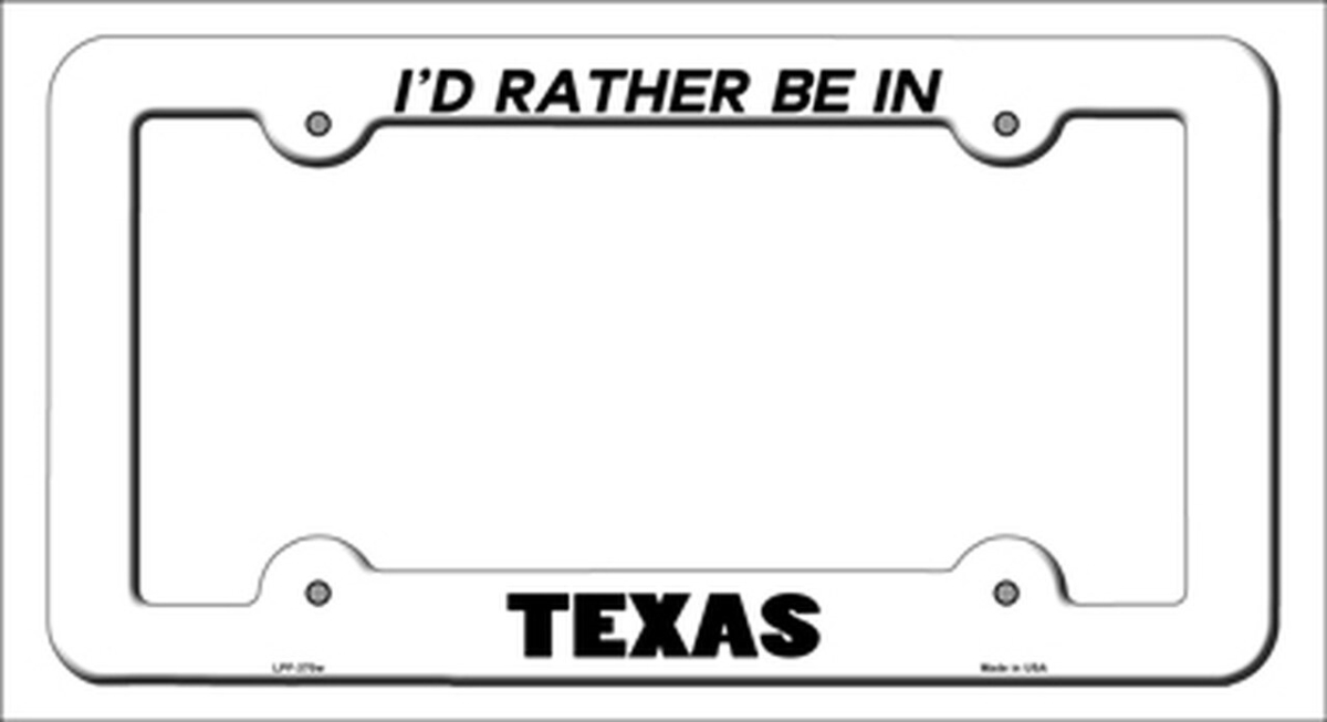 LPF-370 6 x 12 in. Be In Texas Novelty Metal License Plate Frame