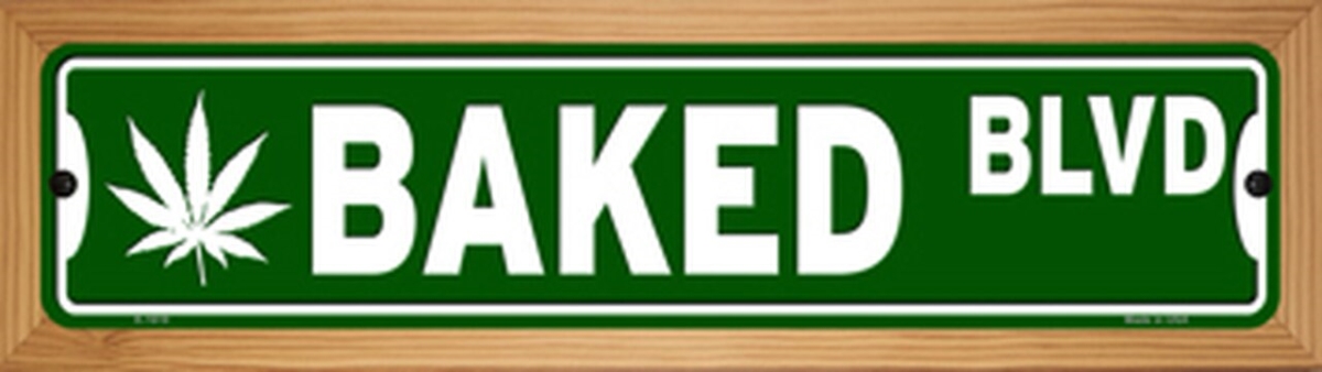 SMART BLONDE Baked BLVD Novelty Wood Mounted Small Metal Street Sign WB-K-1619
