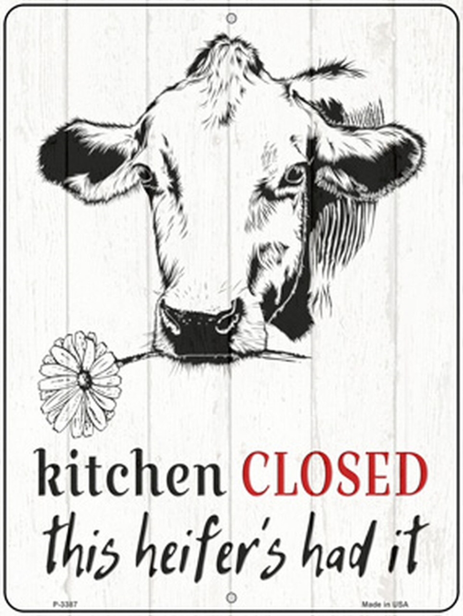 P-3387 9 x 12 in. Closed This Heifers Had It Novelty Metal Parking Sign -  Smart Blonde