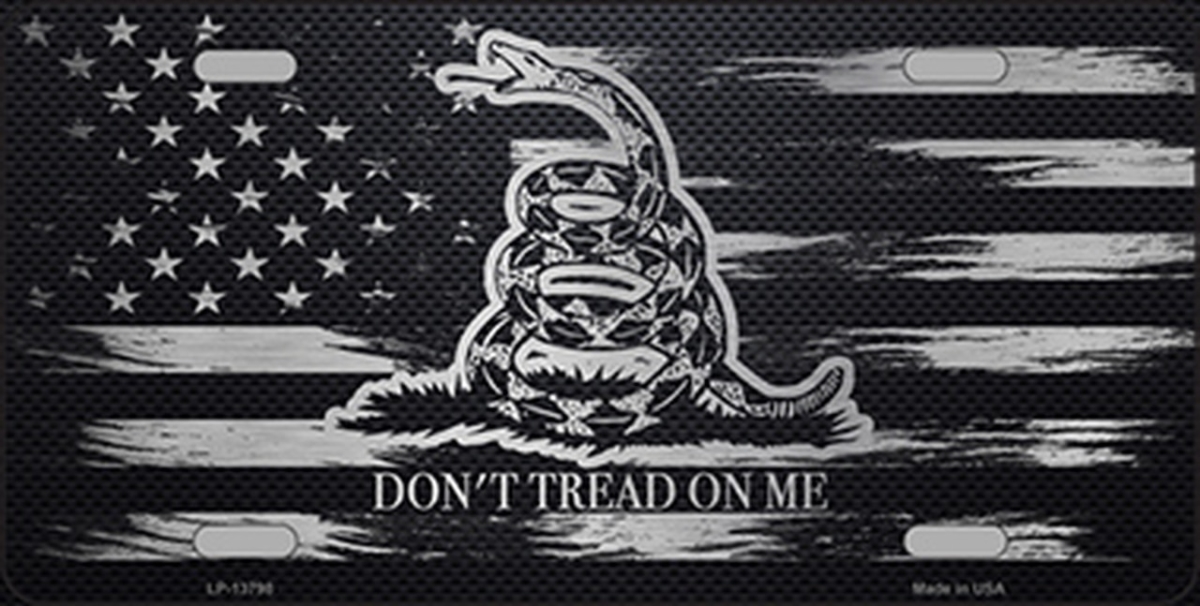 LP-13798 6 x 12 in. Dont Tread On Me Distressed Flag Novelty Metal License Plate