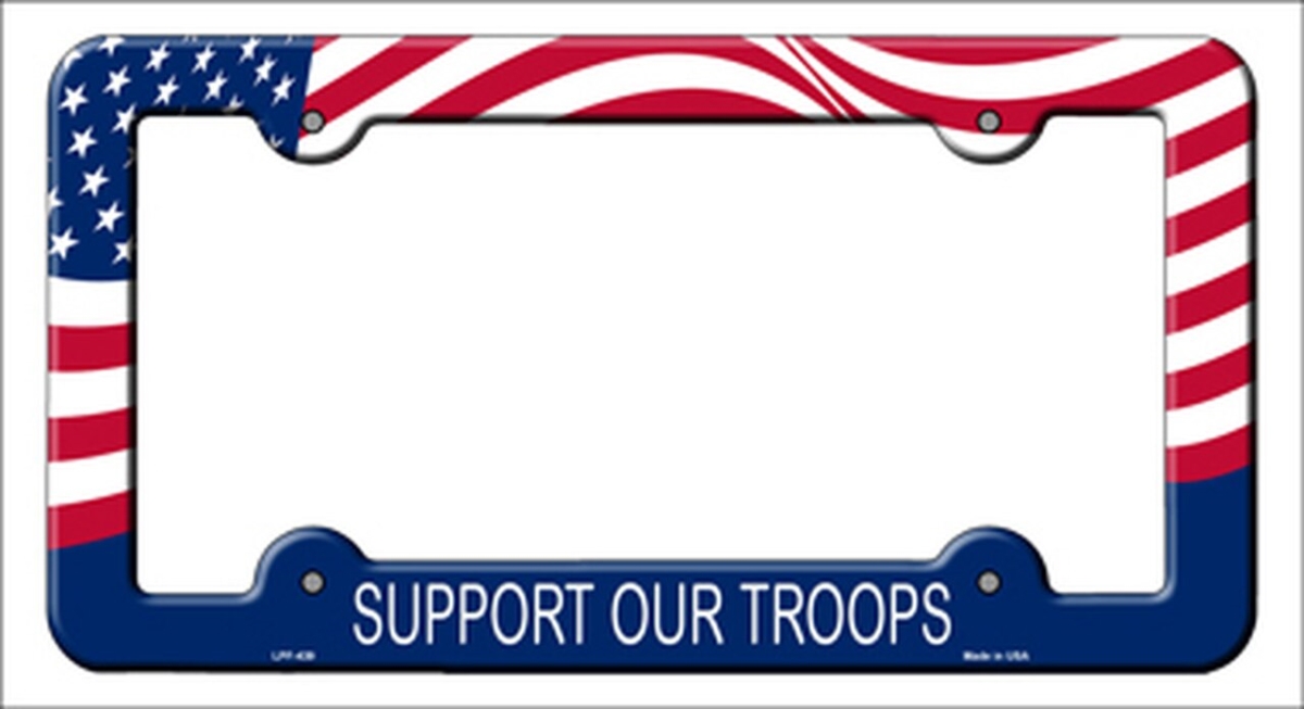 LPF-439 6 x 12 in. Support Our Troops Novelty Metal License Plate Frame
