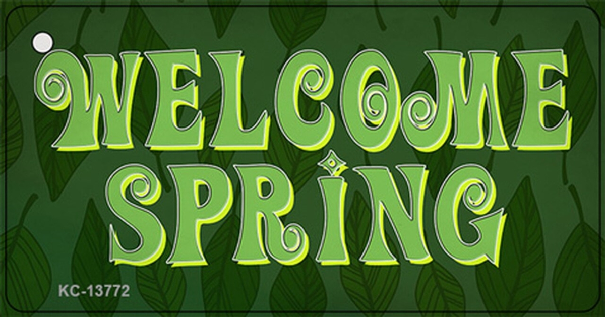 KC-13772 1.5 x 3 in. Welcome Spring Novelty Metal Key Chain Tag