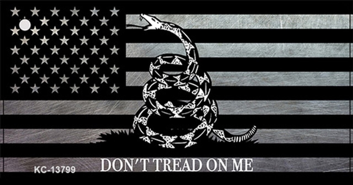 KC-13799 1.5 x 3 in. Dont Tread On Me American Flag Novelty Metal Key Chain