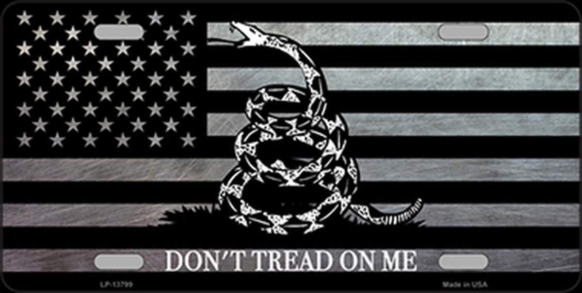 LP-13799 6 x 12 in. Dont Tread On Me American Flag Novelty Metal License Plate