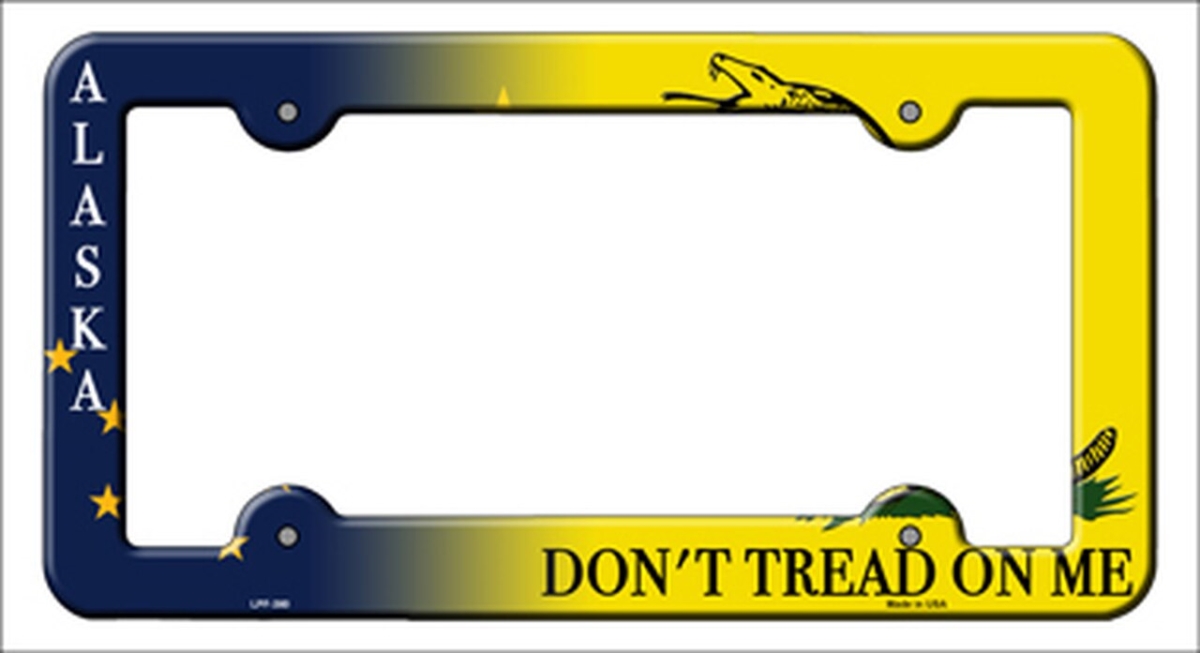 6 x 12 in. Alaska & Dont Tread Novelty Metal License Plate Frame