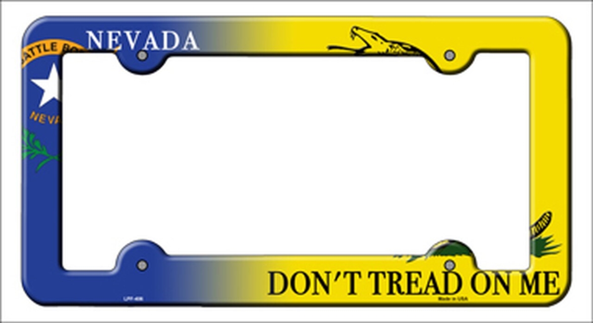 LPF-406 6 x 12 in. Nevada & Dont Tread Novelty Metal License Plate Frame