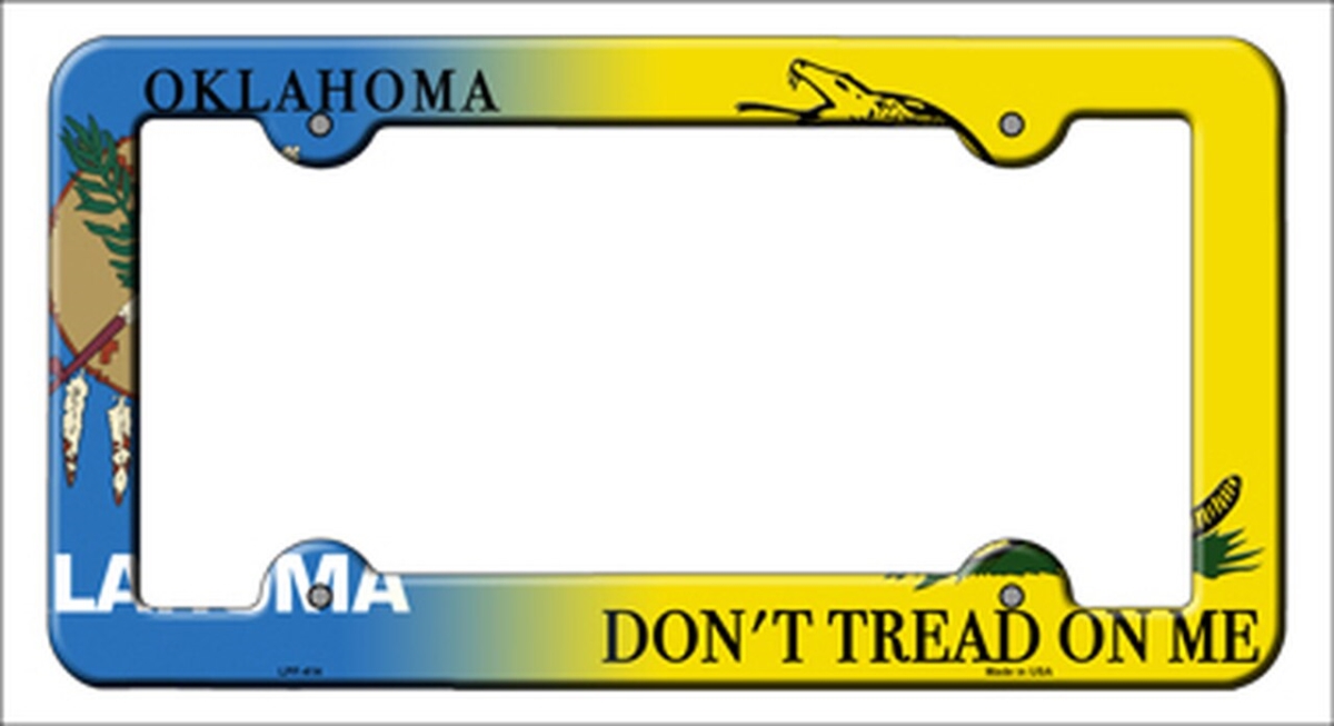 LPF-414 6 x 12 in. Oklahoma & Dont Tread Novelty Metal License Plate Frame