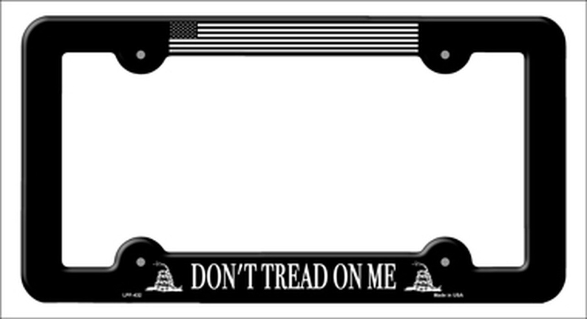 LPF-432 6 x 12 in. Dont Tread Black Novelty Metal License Plate Frame -  Smart Blonde