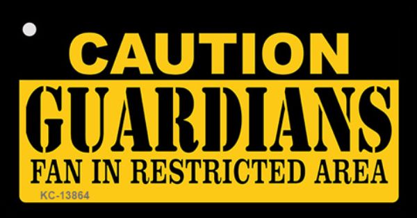 KC-13864 1.5 x 3 in. Caution Guardians Novelty Metal Key Chain
