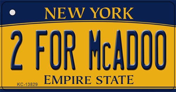 KC-13829 1.5 x 3 in. 2 for McAdoo New York Novelty Metal Key Chain