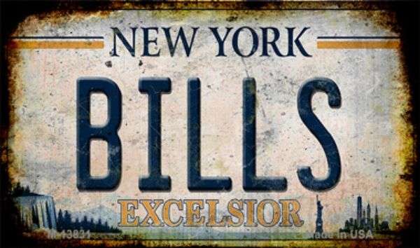 M-13831 3.5 x 2 in. Bills Excelsior New York Rusty Novelty Metal Magnet
