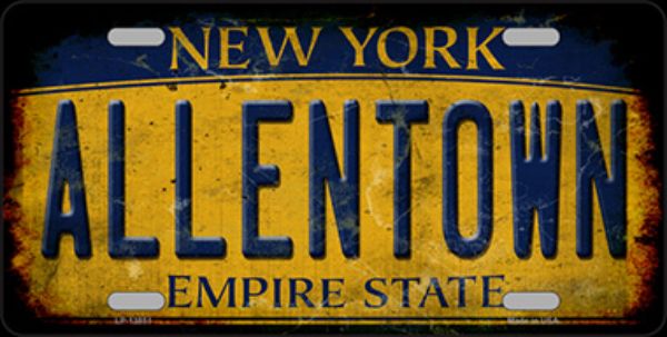 Picture of Smart Blonde LP-13851 6 x 12 in. Allentown NY Yellow Rusty Novelty Metal License Plate Tag