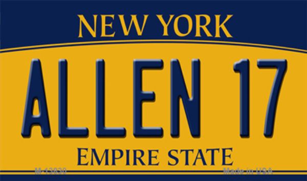 M-13830 3.5 x 2 in. Allen 17 New York Novelty Metal Magnet
