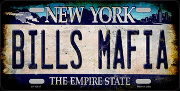 6 x 12 in. Bills Mafia Novelty Metal License Plate Tag