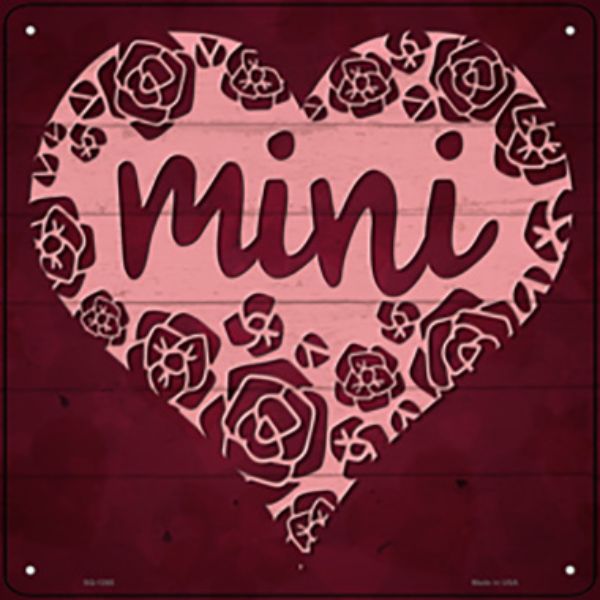 SQ-1265 12 x 12 in. Mini Heart Rose Novelty Metal Square Sign -  Smart Blonde