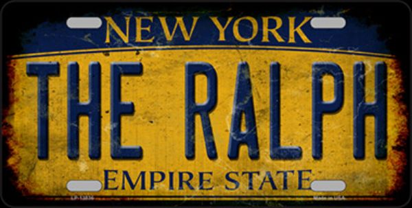 LP-13836 6 x 12 in. The Ralph New York Rusty Novelty Metal License Plate Tag