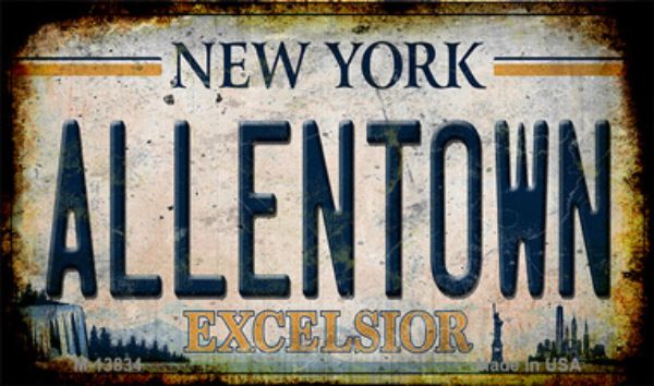 M-13834 3.5 x 2 in. Allentown Excelsior New York Rusty Novelty Metal Magnet