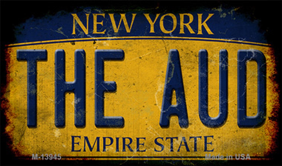 M-13945 3.5 x 2 in. The Aud New York Yellow Novelty Metal Magnet
