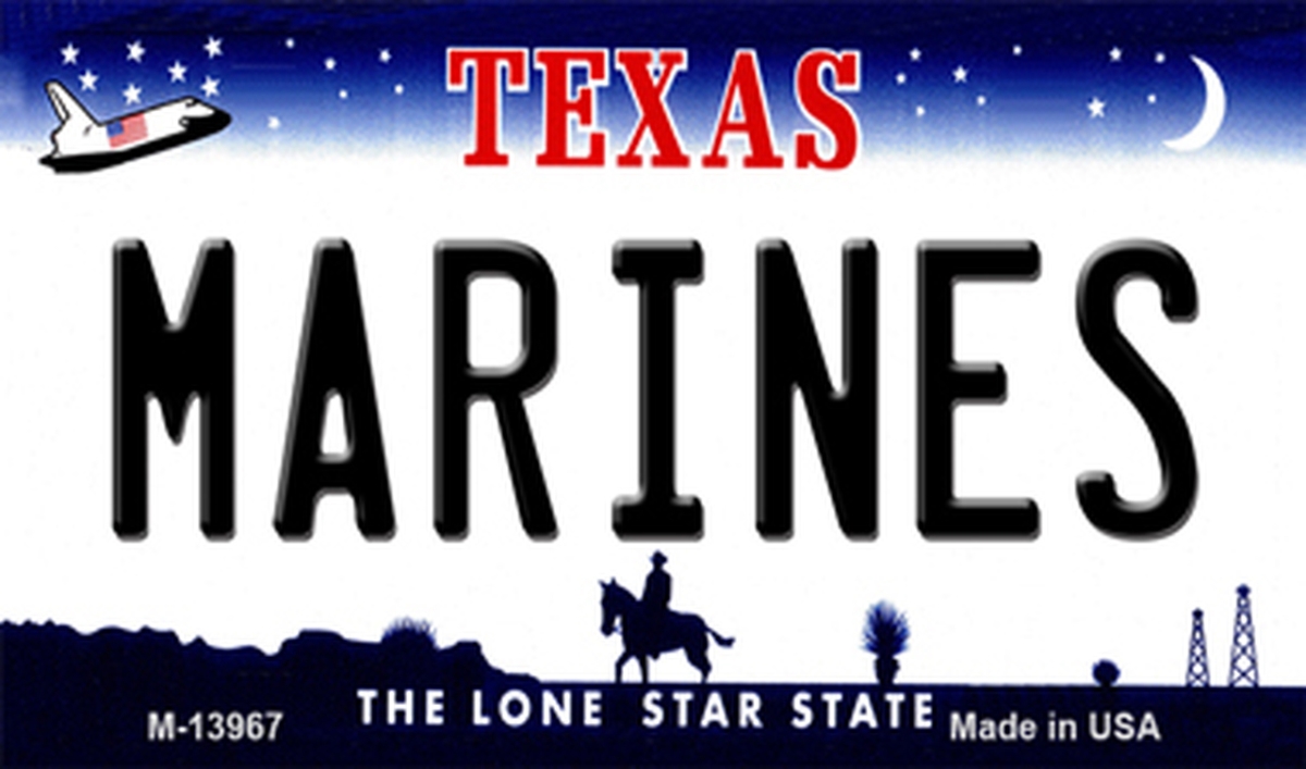 M-13967 3.5 x 2 in. Texas Marines Novelty Metal Magnet