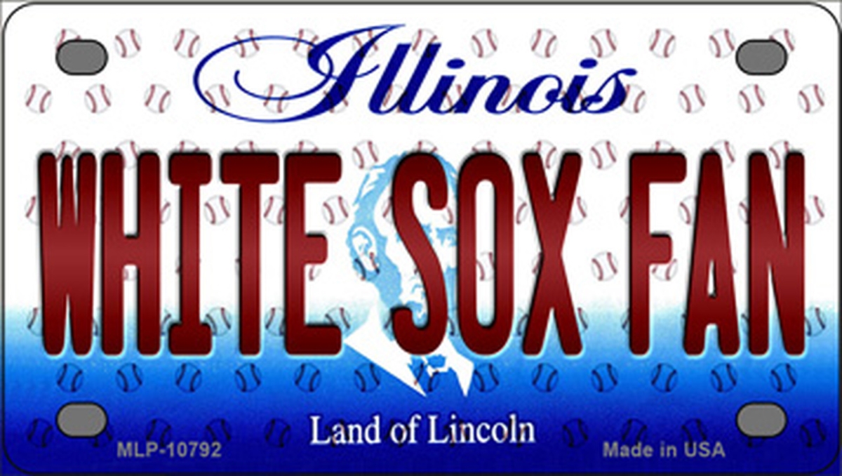 MLP-10792 2.2 x 4 in. White Sox Fan Illinois Novelty Mini Metal License Plate Tag -  Smart Blonde