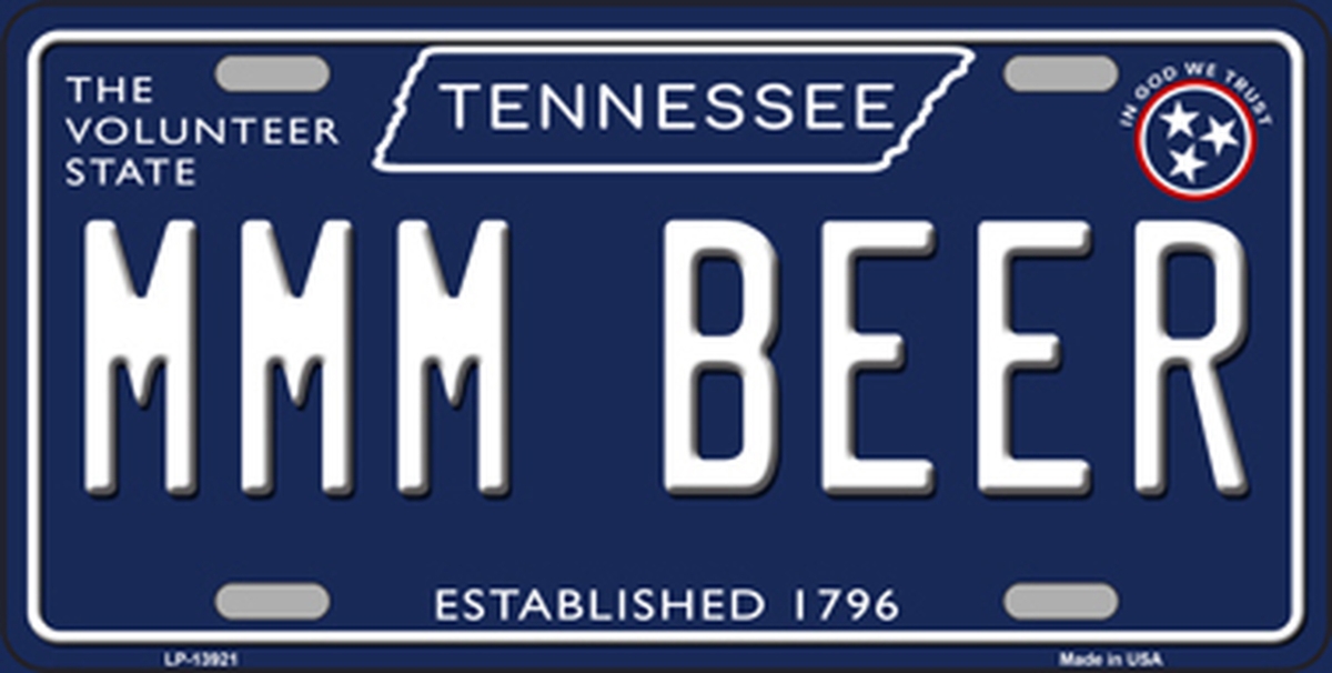 Picture of Smart Blonde LP-13921 6 x 12 in. Mmm Beer Tennessee Blue Novelty Metal License Plate Tag