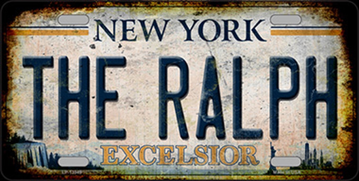 LP-13949 6 x 12 in. The Ralph New York White Novelty Metal License Plate Tag