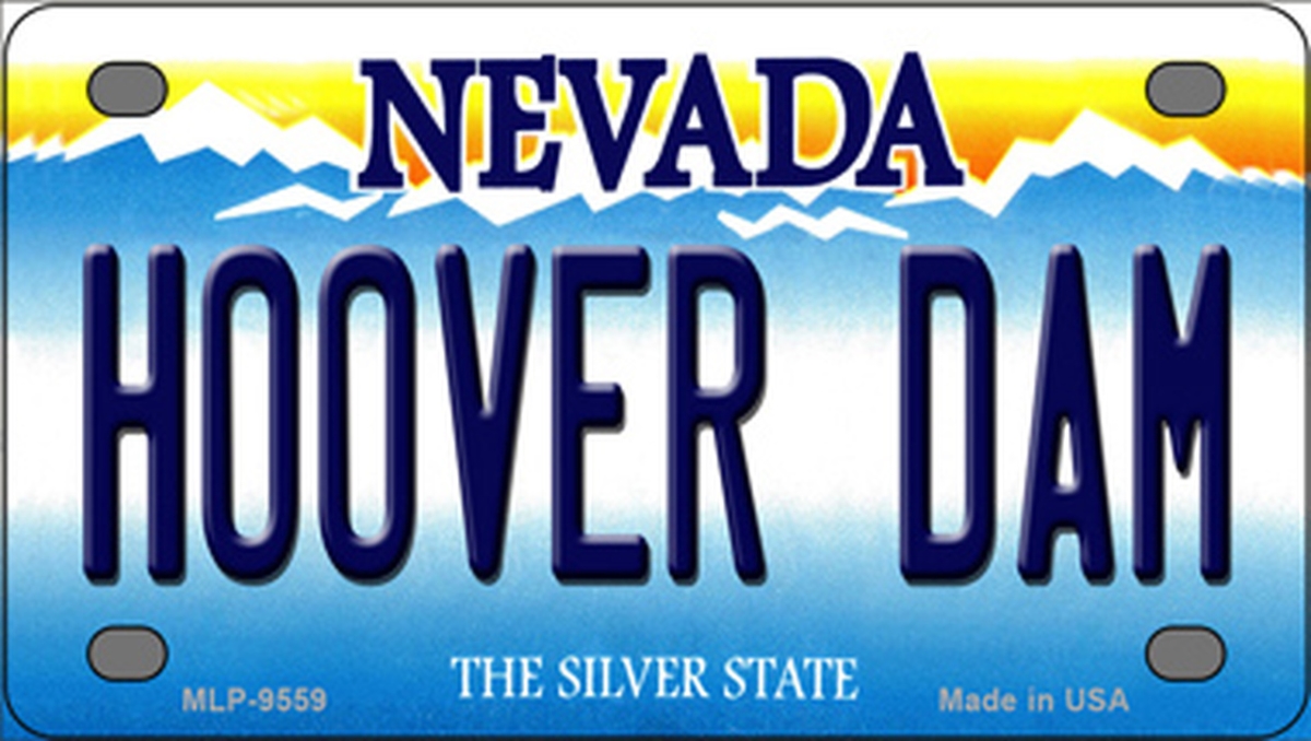 MLP-9559 2.2 x 4 in. Hoover Dam Nevada Novelty Mini Metal License Plate Tag -  Smart Blonde