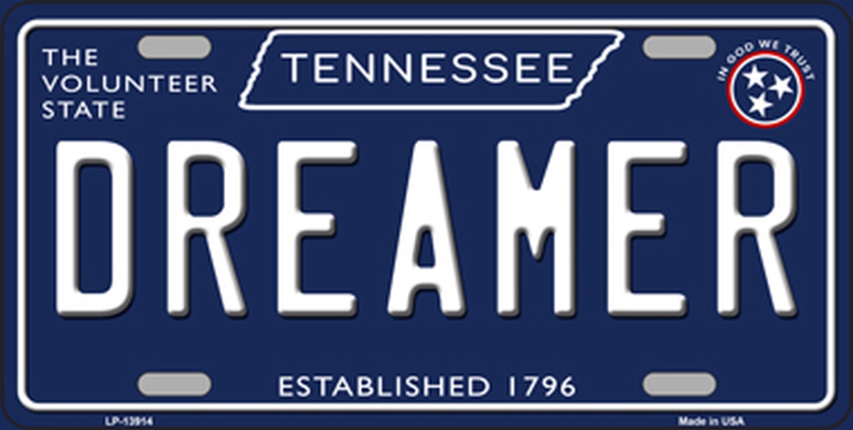 Picture of Smart Blonde LP-13914 6 x 12 in. Dreamer Tennessee Blue Novelty Metal License Plate Tag