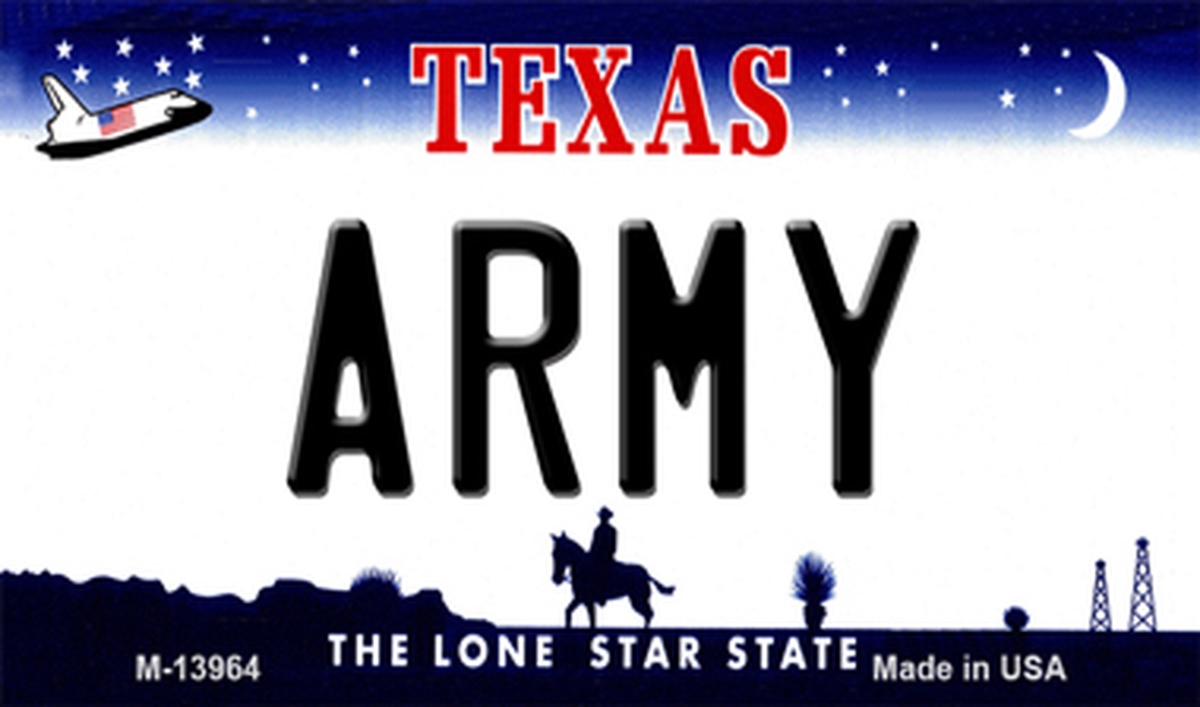 M-13964 3.5 x 2 in. Texas Army Novelty Metal Magnet