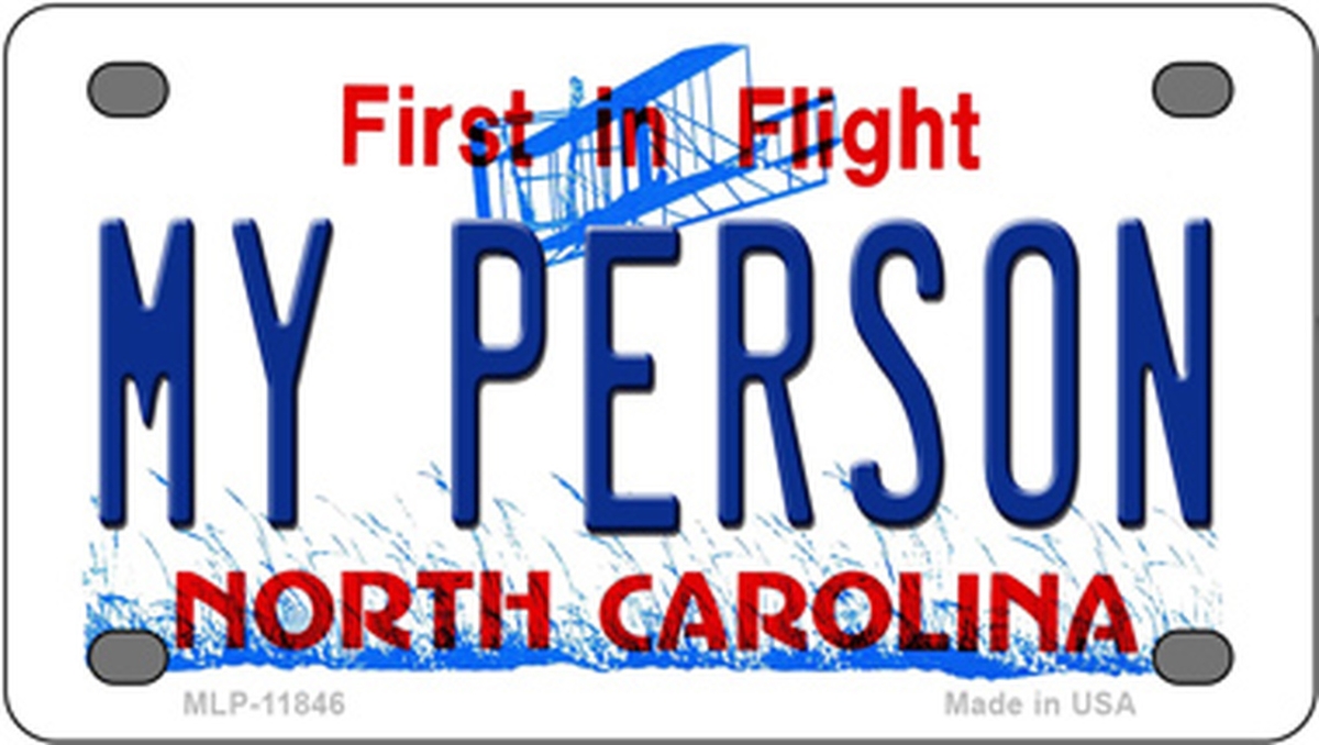 MLP-11846 2.2 x 4 in. My Person North Carolina Novelty Mini Metal License Plate Tag -  Smart Blonde