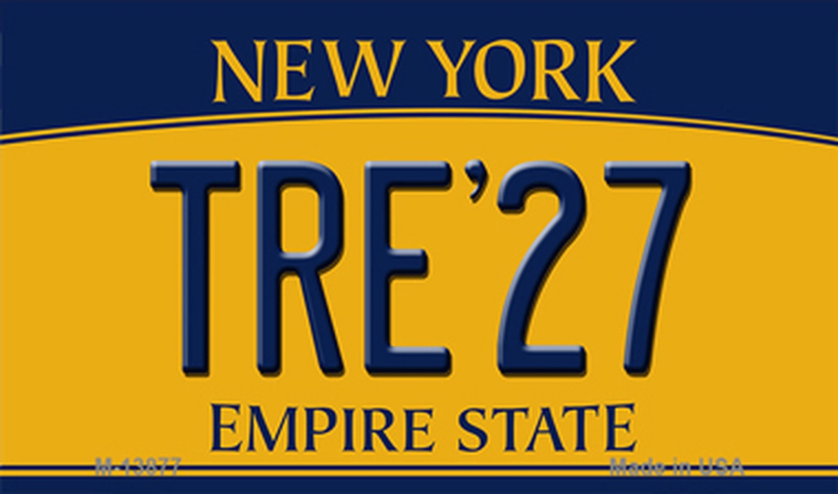 M-13877 3.5 x 2 in. Tre 27 New York Yellow Novelty Metal Magnet