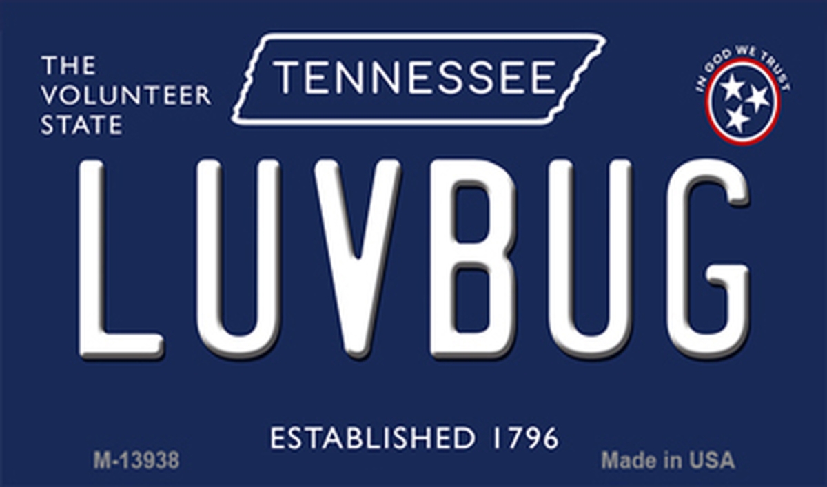 M-13938 3.5 x 2 in. Luv Bug Tennessee Blue Novelty Metal Magnet