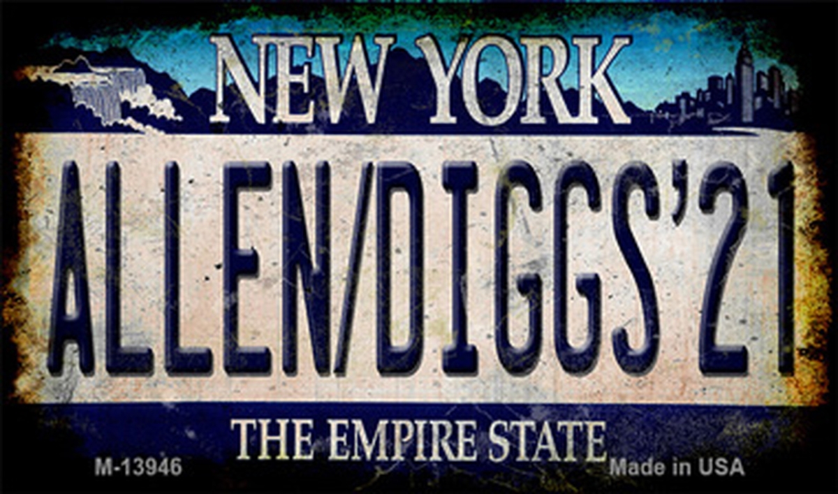 M-13946 3.5 x 2 in. Allen Diggs 21 New York Blue Novelty Metal Magnet