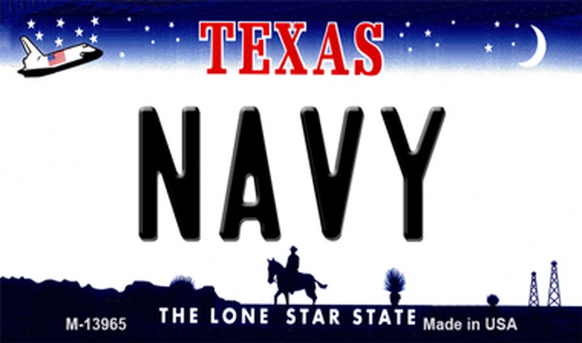 M-13965 3.5 x 2 in. Texas Navy Novelty Metal Magnet