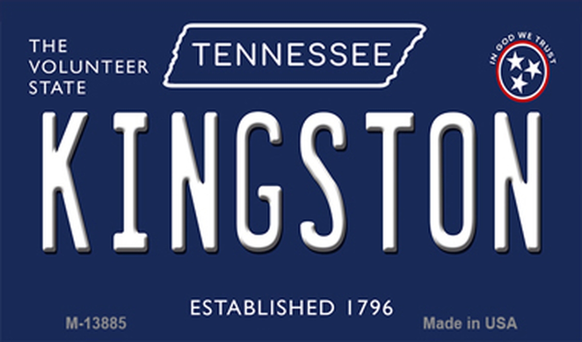 M-13885 3.5 x 2 in. Kingston Tennessee Blue Novelty Metal Magnet -  Smart Blonde