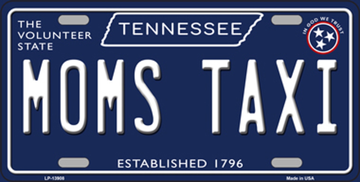 Picture of Smart Blonde LP-13908 6 x 12 in. Moms Taxi Tennessee Blue Novelty Metal License Plate Tag