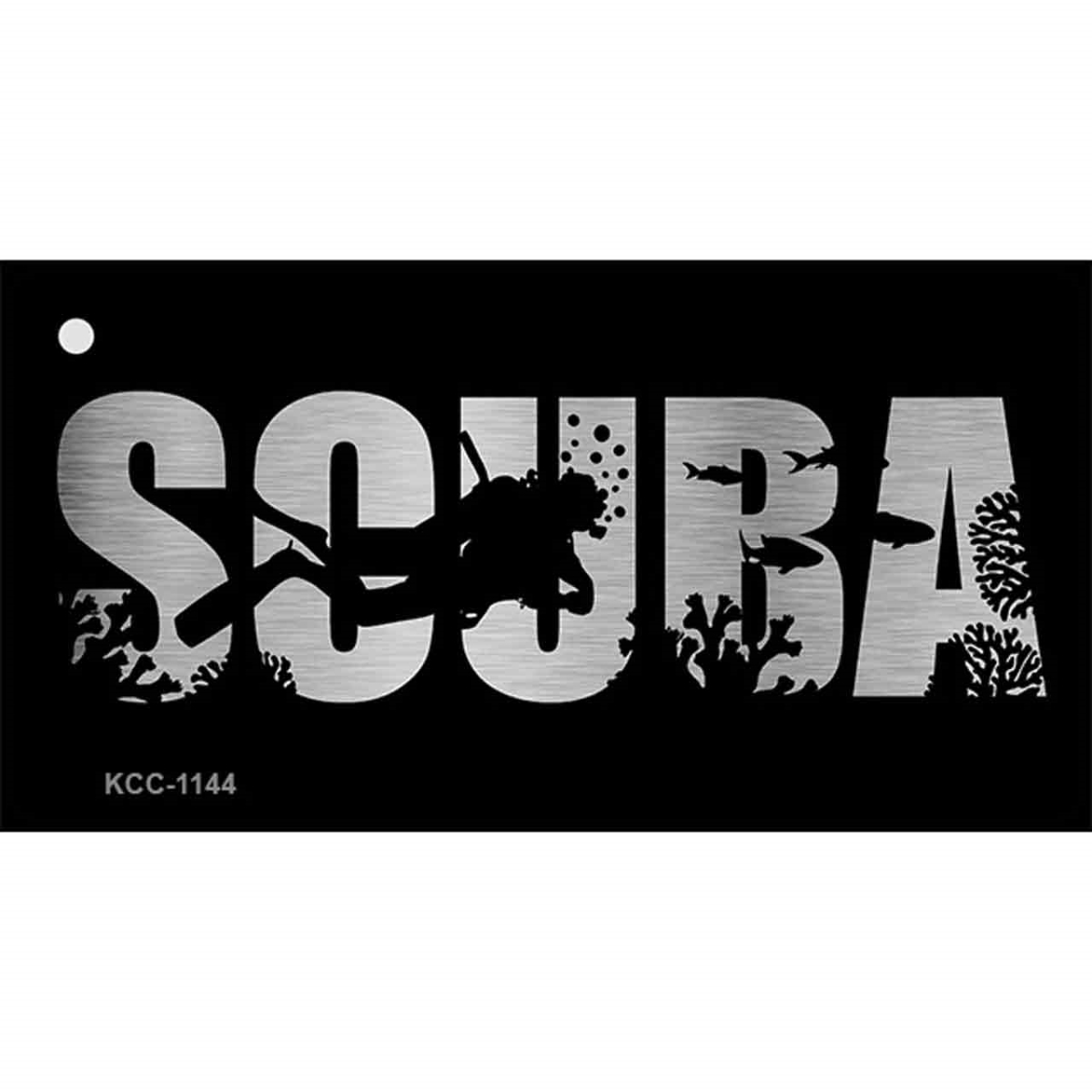 KCC-1144 1.5 x 3 in. Scuba Brushed Chrome Effect Novelty Metal Key Chain
