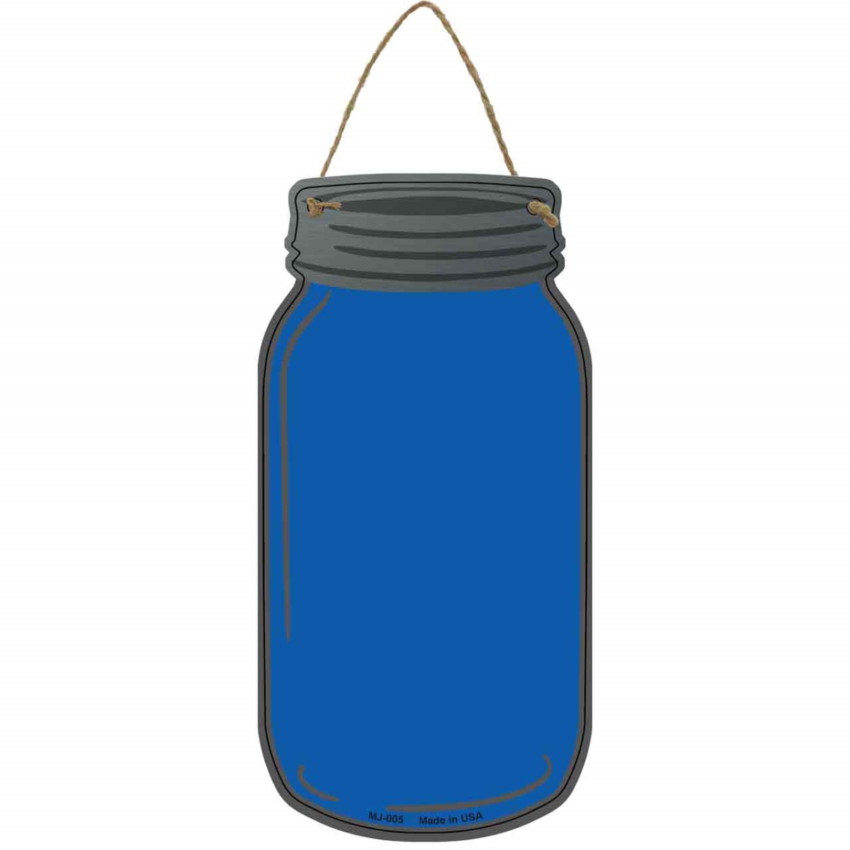MJ-005 4 x 8 in. Blue Novelty Metal Mason Jar Sign