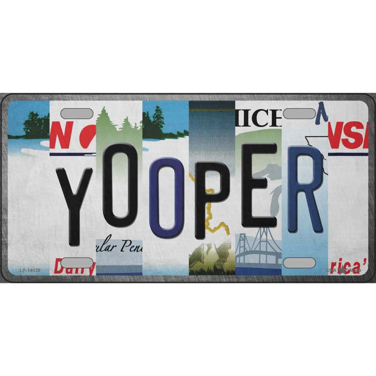 Picture of Smart Blonde LP-14039 6 x 12 in. Yooper Strip Art Novelty Metal License Plate Tag
