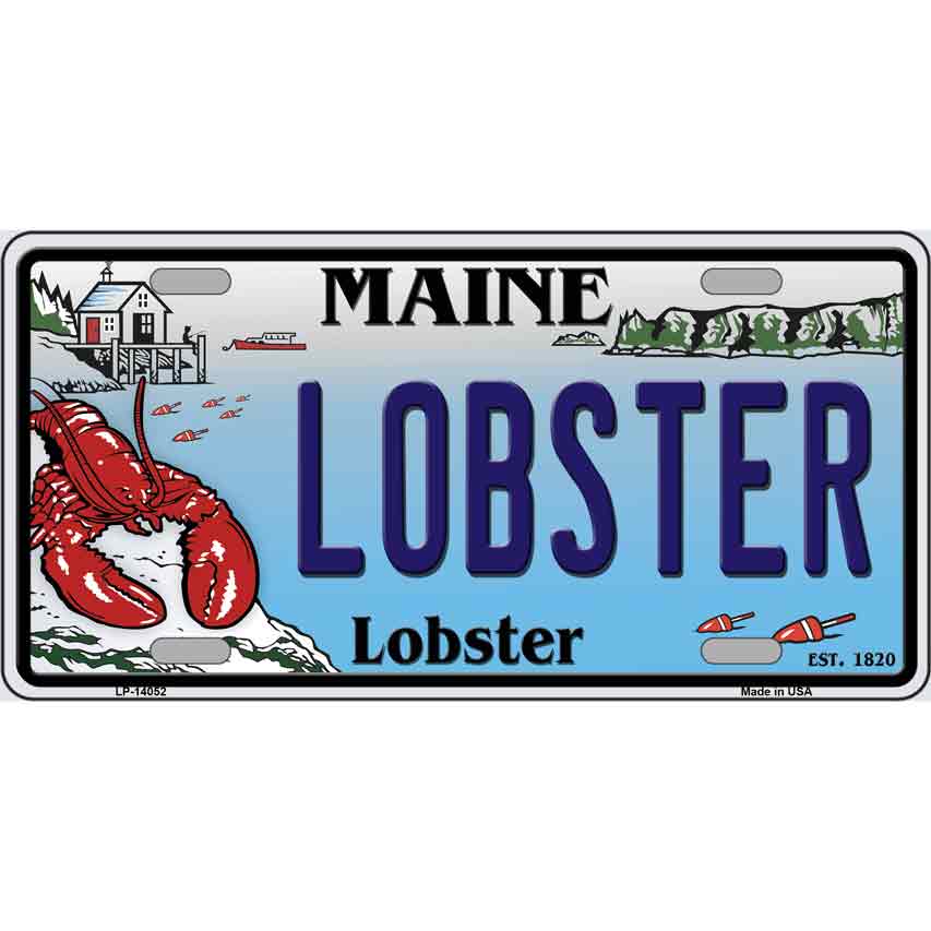 Picture of Smart Blonde LP-14052 6 x 12 in. Lobster Maine Lobster Novelty Metal License Plate