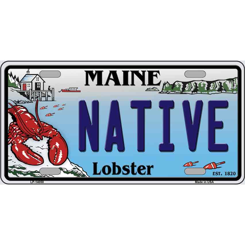 Picture of Smart Blonde LP-14058 6 x 12 in. Native Maine Lobster Novelty Metal License Plate