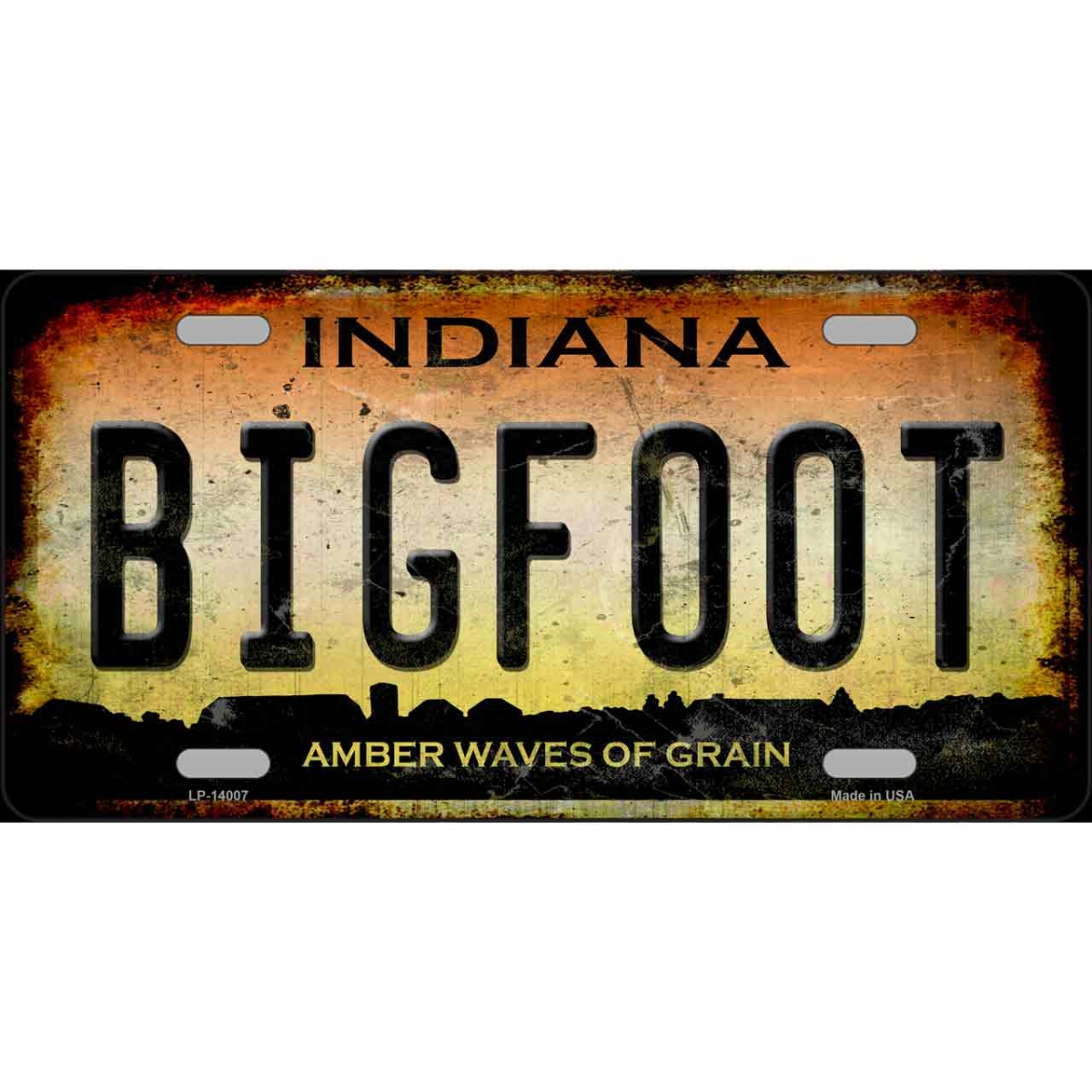 Picture of Smart Blonde LP-14007 6 x 12 in. Bigfoot Indiana Novelty Metal License Plate Tag